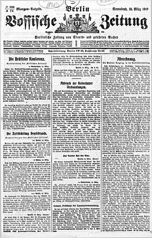 Vossische Zeitung on Mar 15, 1919