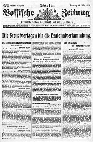 Vossische Zeitung on Mar 18, 1919