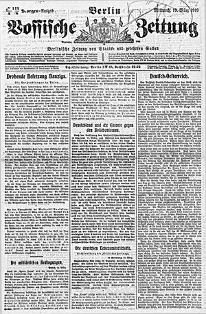 Vossische Zeitung on Mar 19, 1919