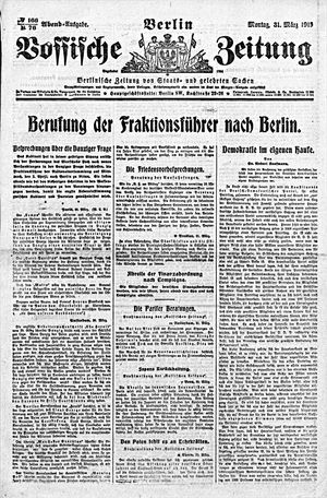 Vossische Zeitung on Mar 31, 1919