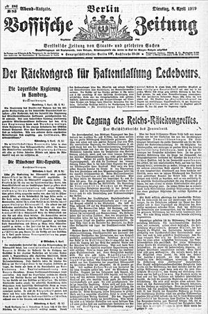 Vossische Zeitung on Apr 8, 1919