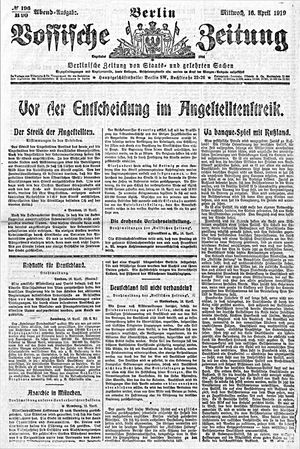 Vossische Zeitung on Apr 16, 1919