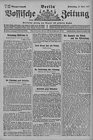 Vossische Zeitung on Apr 17, 1919