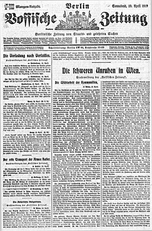 Vossische Zeitung on Apr 19, 1919