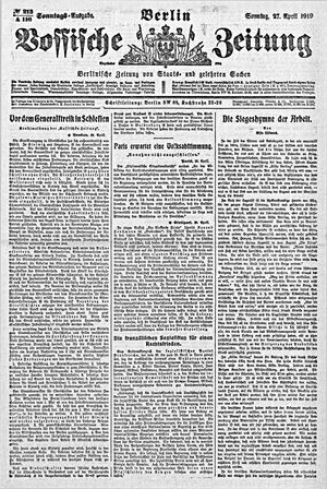 Vossische Zeitung on Apr 27, 1919