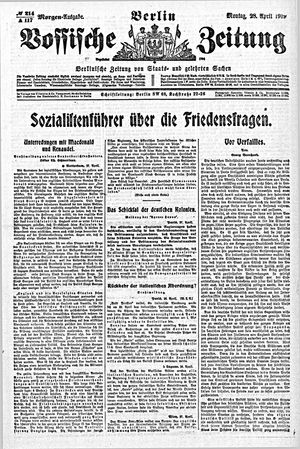 Vossische Zeitung vom 28.04.1919