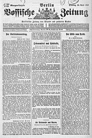 Vossische Zeitung vom 29.04.1919