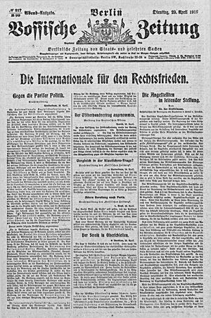 Vossische Zeitung on Apr 29, 1919