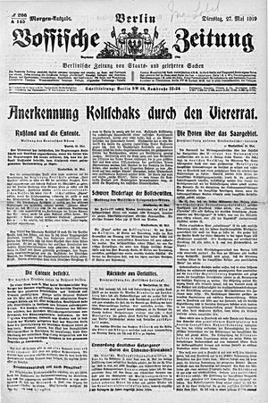 Vossische Zeitung on May 27, 1919