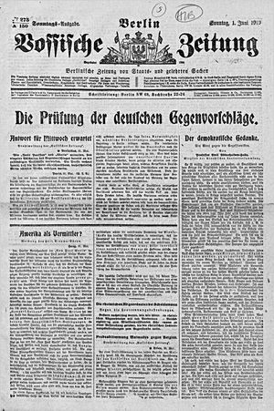 Vossische Zeitung vom 01.06.1919