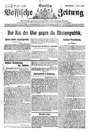 Vossische Zeitung vom 07.06.1919
