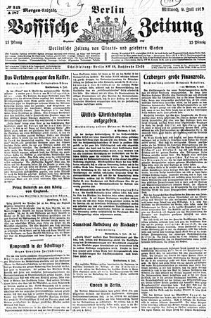 Vossische Zeitung vom 09.07.1919