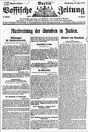 Vossische Zeitung on Jul 10, 1919