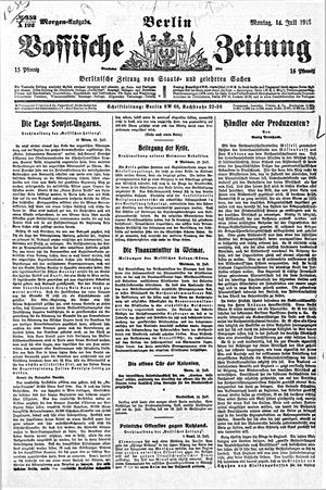 Vossische Zeitung vom 14.07.1919