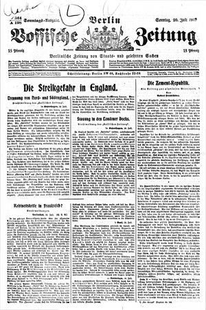 Vossische Zeitung on Jul 20, 1919