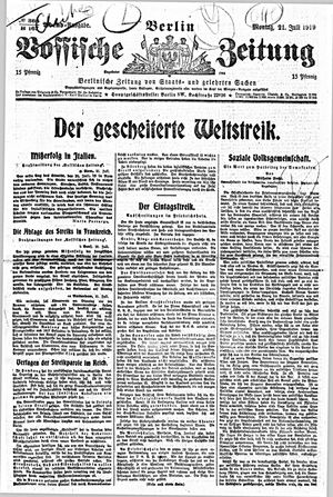 Vossische Zeitung on Jul 21, 1919