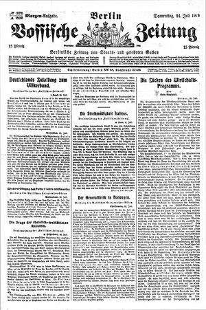 Vossische Zeitung on Jul 24, 1919