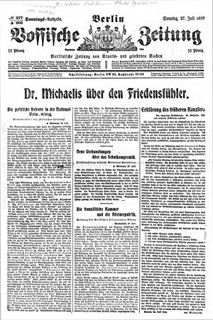 Vossische Zeitung vom 27.07.1919