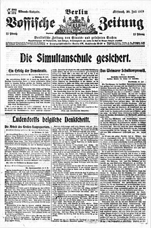 Vossische Zeitung on Jul 30, 1919
