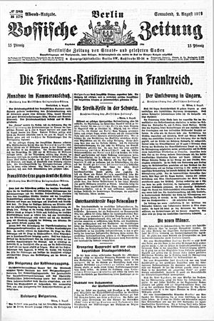 Vossische Zeitung vom 02.08.1919