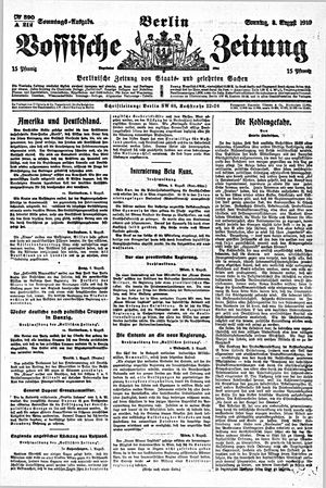 Vossische Zeitung vom 03.08.1919