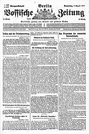 Vossische Zeitung vom 07.08.1919