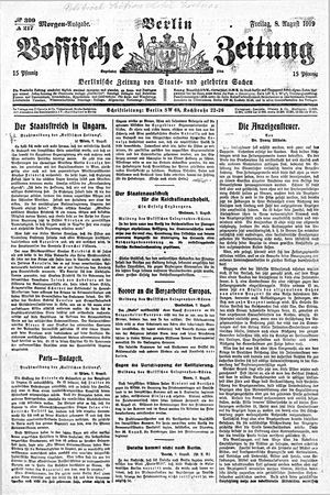 Vossische Zeitung vom 08.08.1919