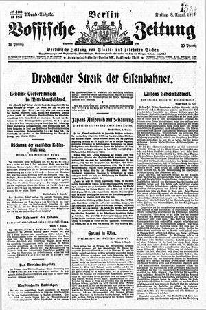 Vossische Zeitung vom 08.08.1919