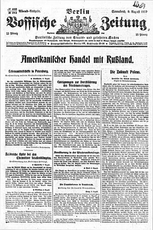 Vossische Zeitung vom 09.08.1919