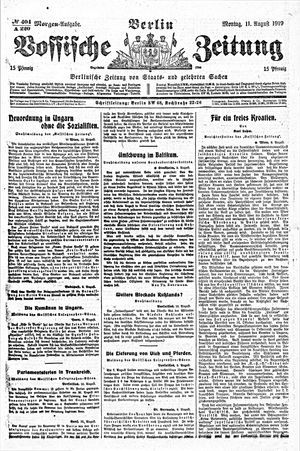 Vossische Zeitung vom 11.08.1919