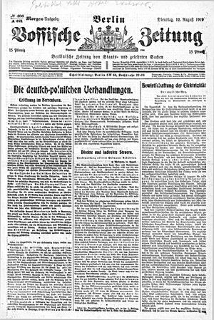 Vossische Zeitung on Aug 12, 1919