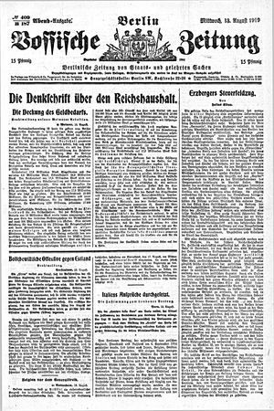 Vossische Zeitung vom 13.08.1919