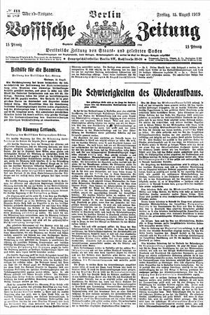 Vossische Zeitung vom 15.08.1919