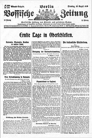 Vossische Zeitung vom 19.08.1919