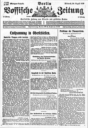Vossische Zeitung vom 20.08.1919