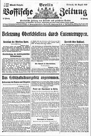 Vossische Zeitung vom 20.08.1919