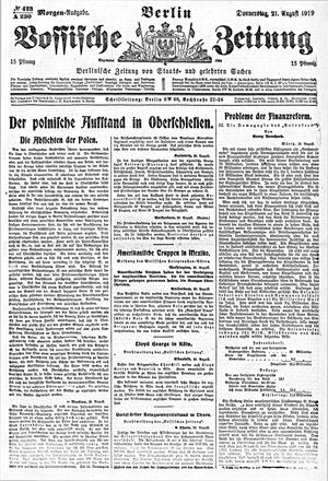 Vossische Zeitung vom 21.08.1919