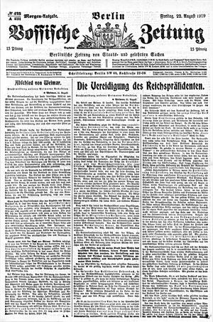 Vossische Zeitung on Aug 22, 1919