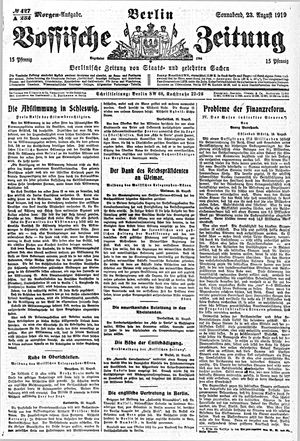 Vossische Zeitung vom 23.08.1919