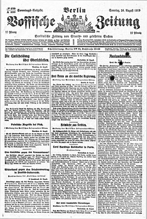 Vossische Zeitung vom 24.08.1919
