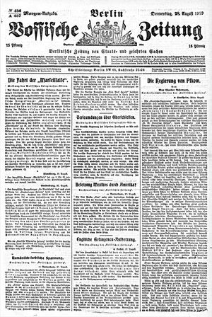 Vossische Zeitung vom 28.08.1919