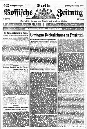 Vossische Zeitung vom 29.08.1919