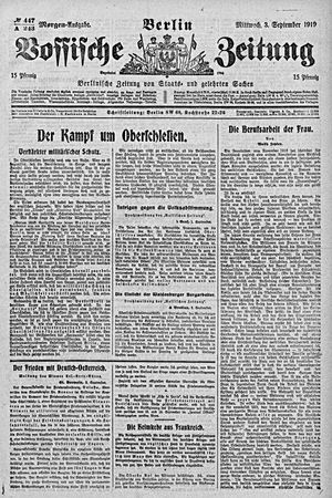 Vossische Zeitung on Sep 3, 1919