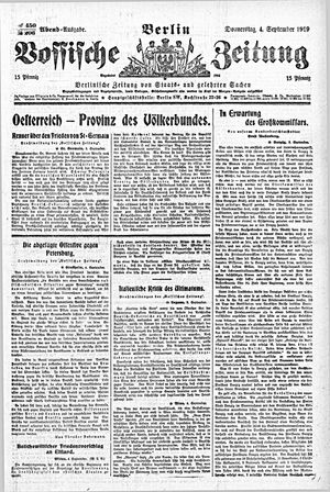 Vossische Zeitung on Sep 4, 1919