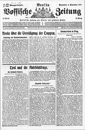 Vossische Zeitung vom 06.09.1919