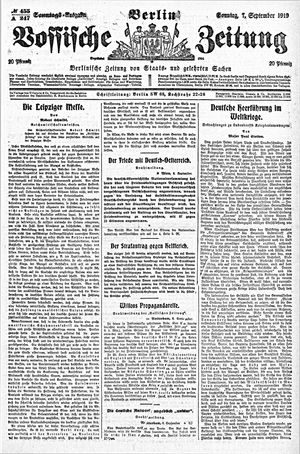 Vossische Zeitung vom 07.09.1919