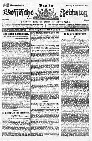 Vossische Zeitung on Sep 8, 1919