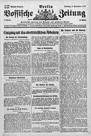 Vossische Zeitung vom 09.09.1919