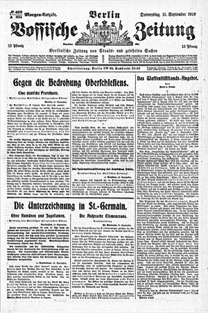 Vossische Zeitung vom 11.09.1919