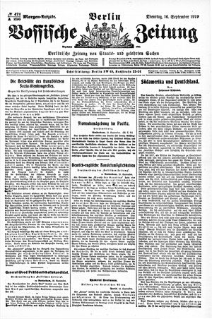 Vossische Zeitung vom 16.09.1919